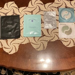 Set of face and eye masks.